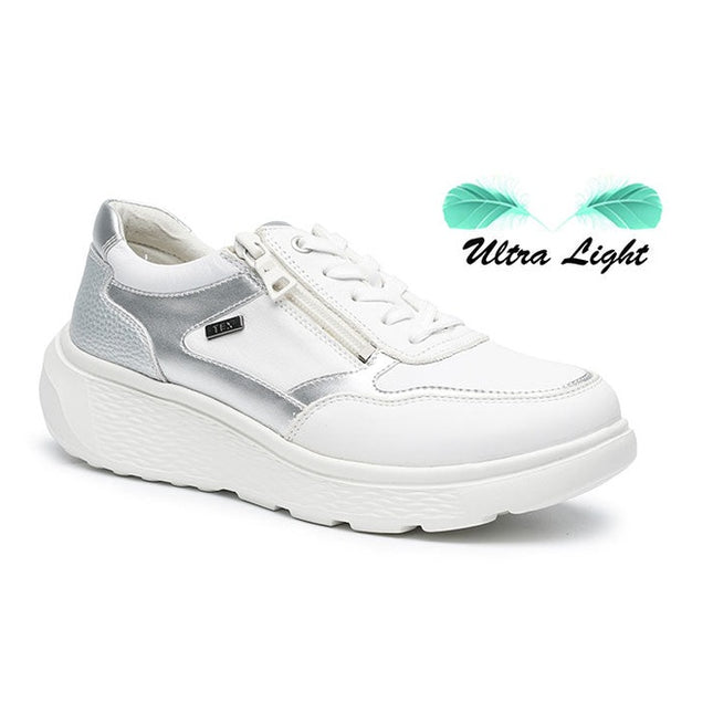 G Comfort S-2731WS White Silver Combo Ladies Trainers