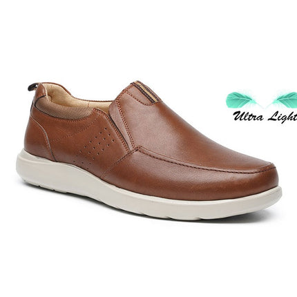 G Comfort S-8951C Cognac Tan Waterproof Mens Loafers
