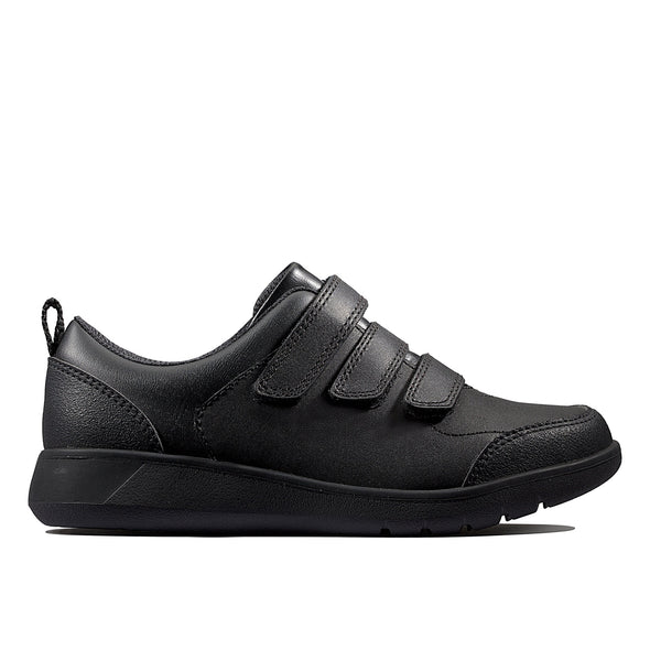 Clarks Scape Sky Black Leather - Extra Wide Fit