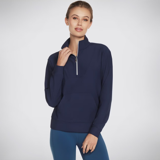 Skechers GoLuxe Rib 1/4 Zip Navy