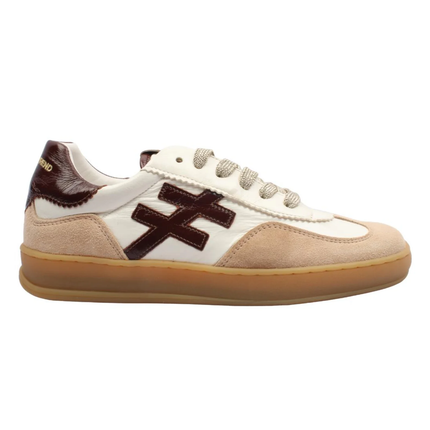 Another Trend White & Brown A032 T493  Multi 93 Ladies Comfort Trainers