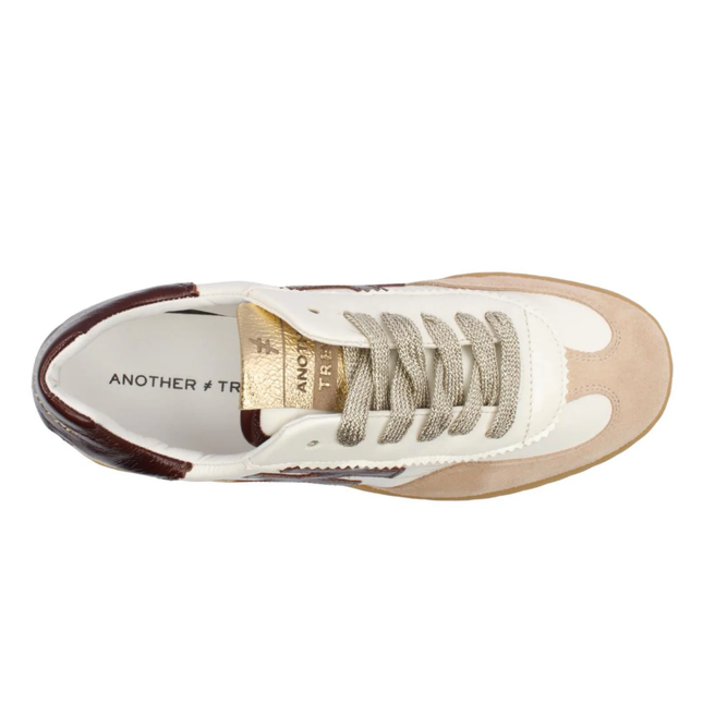 Another Trend White & Brown A032 T493  Multi 93 Ladies Comfort Trainers