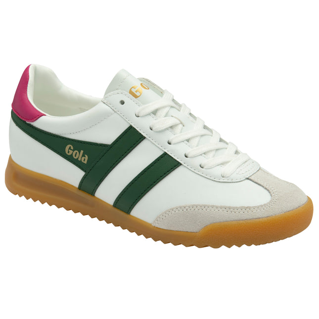 Gola Torpedo Leather White/Evergreen/Fuchsia