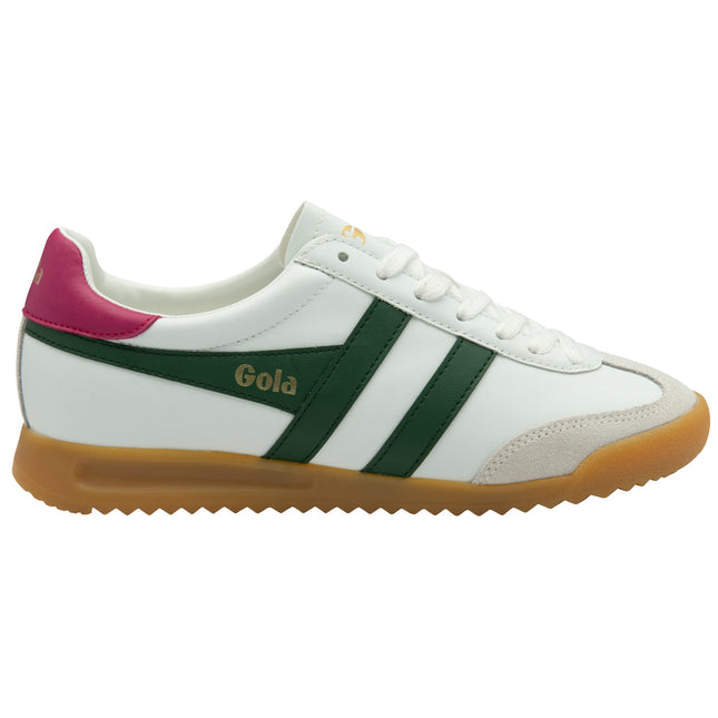 Gola Torpedo Leather White/Evergreen/Fuchsia