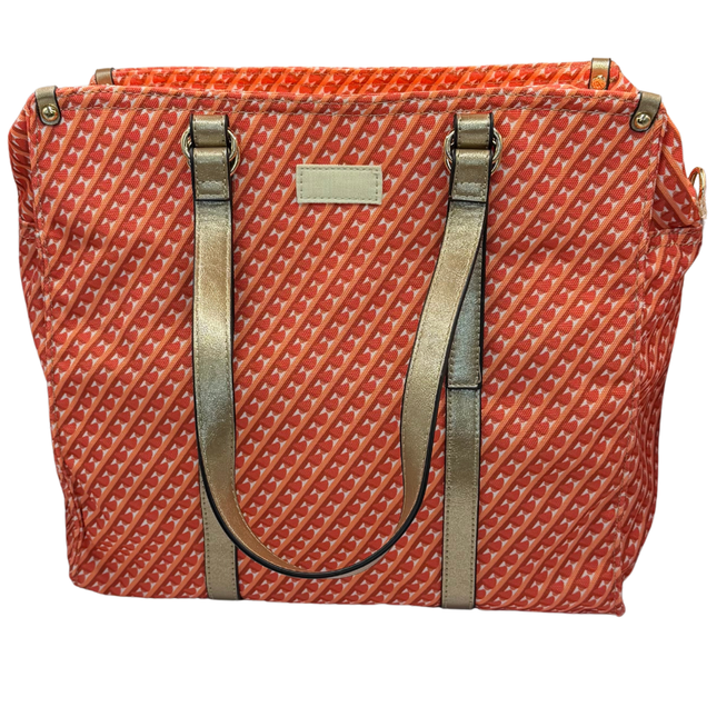 Concept Ladies Gold-Strap/Orange Shopper Handbags 26