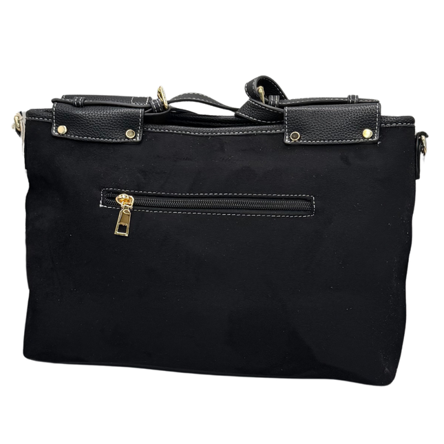 Concept Ladies Black Suede Shoulder Handbags 26