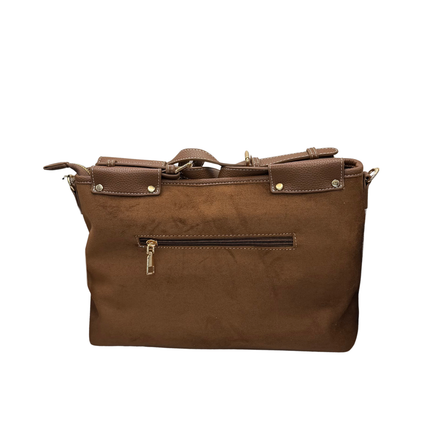 Concept Ladies Brown Suede Shoulder Handbags 26