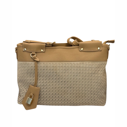 Concept Ladies Beige Suede Shoulder Handbags 26