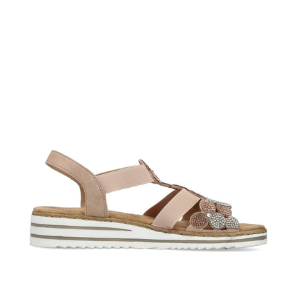 Rieker V0613-90 Pink Ladies Sandals