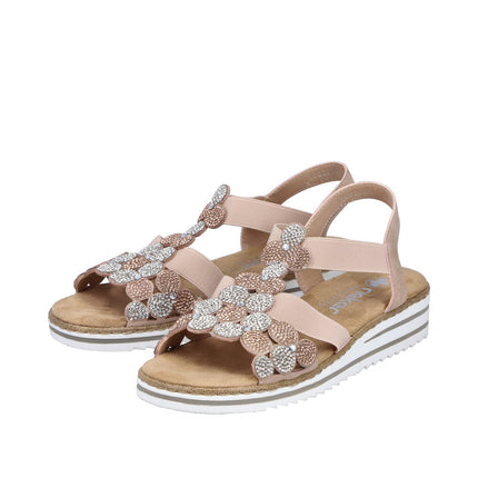 Rieker V0613-90 Pink Ladies Sandals