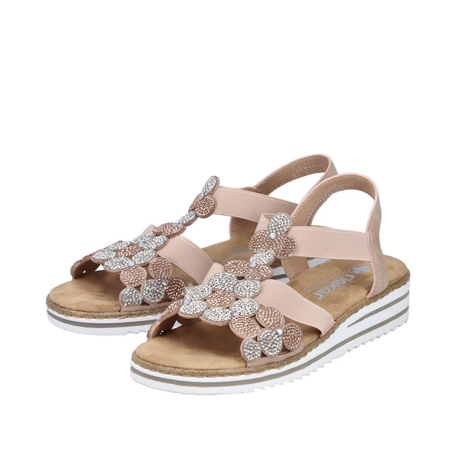 Rieker V0613-90 Pink Ladies Sandals