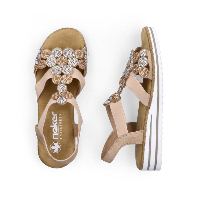 Rieker V0613-90 Pink Ladies Sandals