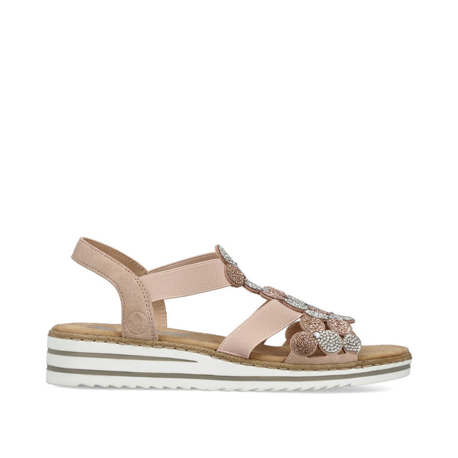 Rieker V0613-90 Pink Ladies Sandals
