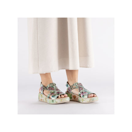 Rieker V1784-90 Multi Coloured Ladies Wedge Sandals