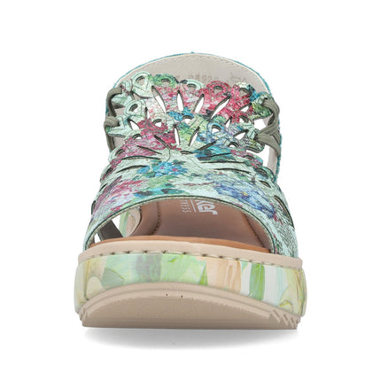 Rieker V1784-90 Multi Coloured Ladies Wedge Sandals