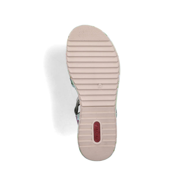 Rieker V1784-90 Multi Coloured Ladies Wedge Sandals