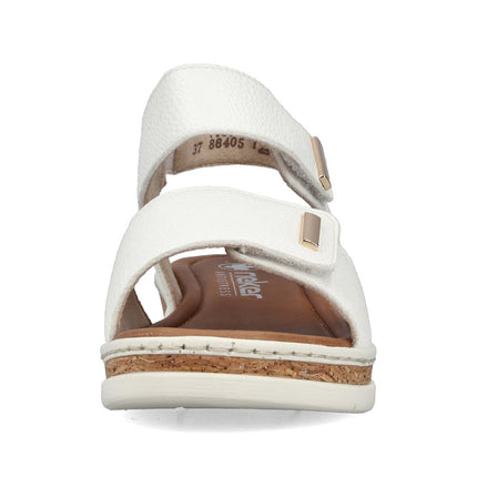 Rieker V4181-80 White Ladies Wedge Sandals