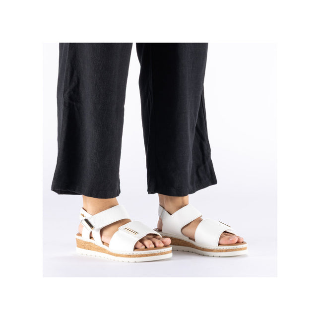 Rieker V4181-80 White Ladies Wedge Sandals