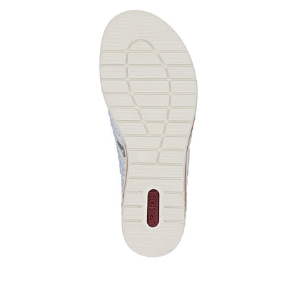 Rieker V4189-80 White Ladies Slides Wedge Sandals
