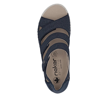 Rieker V7451-14 Blue Ladies Closed Heel Everyday Sandals