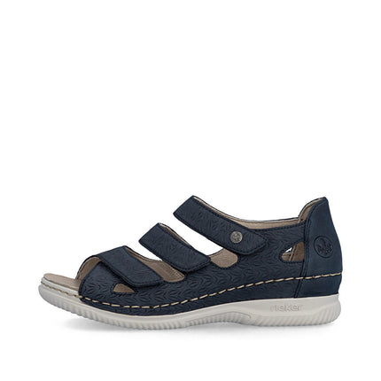 Rieker V7451-14 Blue Ladies Closed Heel Everyday Sandals