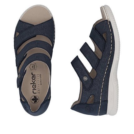 Rieker V7451-14 Blue Ladies Closed Heel Everyday Sandals
