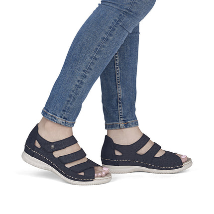 Rieker V7451-14 Blue Ladies Closed Heel Everyday Sandals