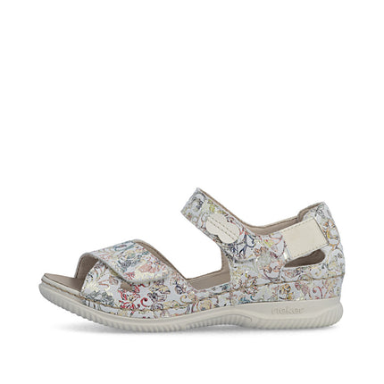 Rieker V7474-90 Multi Ladies Heel In Everyday Sandals
