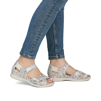 Rieker V7474-90 Multi Ladies Heel In Everyday Sandals