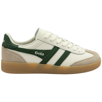Gola Women's Viper Leather Trainer Off White/Bone/Evergreen/Gum CLB744CN