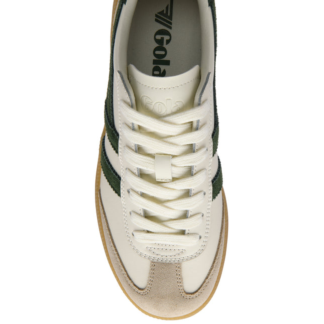 Gola Women's Viper Leather Trainer Off White/Bone/Evergreen/Gum CLB744CN