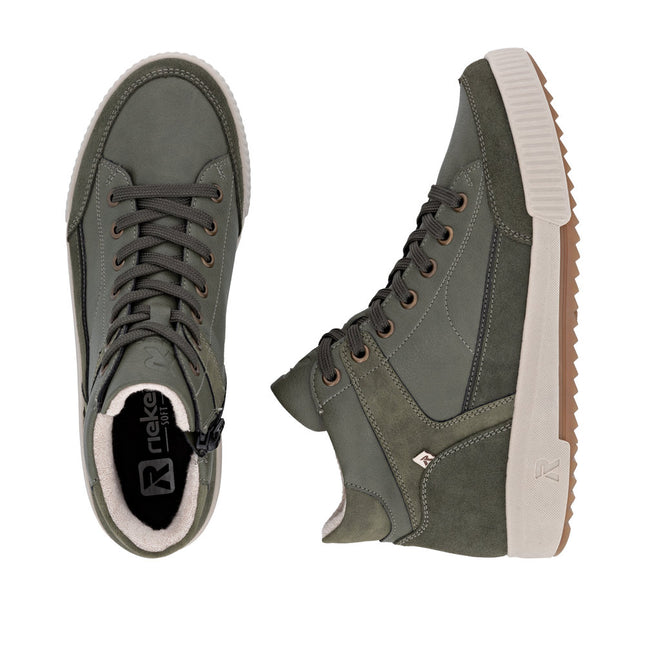 Rieker W0171-54 Khaki Green Womens Ankle Boot
