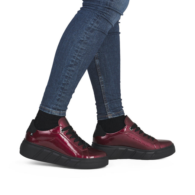 Rieker W2601-35 Red Patent Trainers