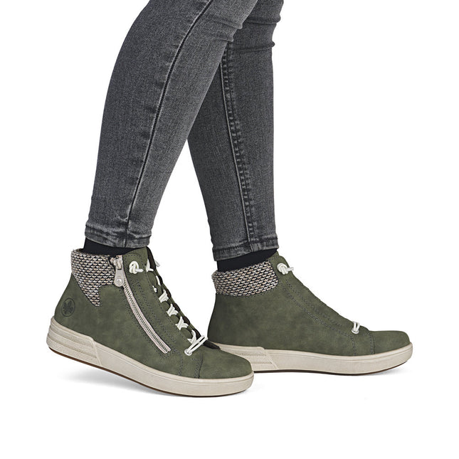 Rieker X0750-54 Khaki Green Ankle Womens Boot