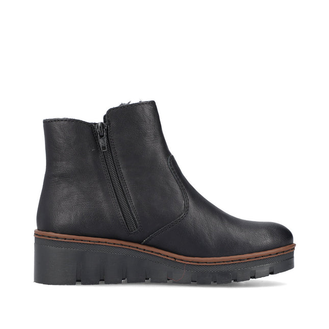 Rieker X9165-00 Black Womens Ankle Boot