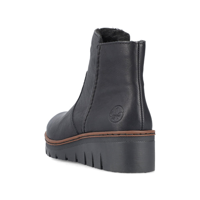 Rieker X9165-00 Black Womens Ankle Boot
