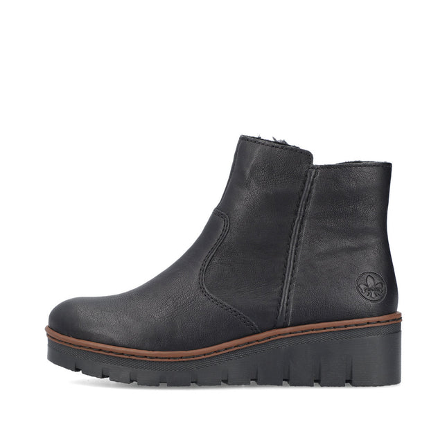 Rieker X9165-00 Black Womens Ankle Boot