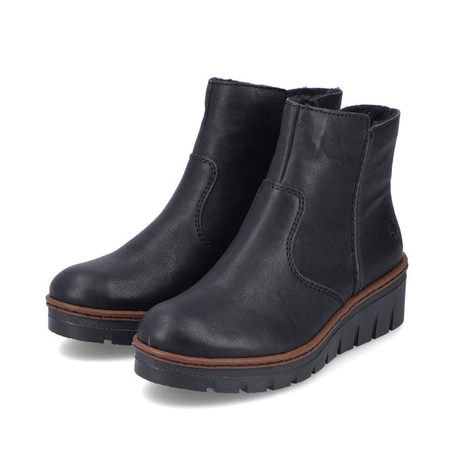 Rieker X9165-00 Black Womens Ankle Boot