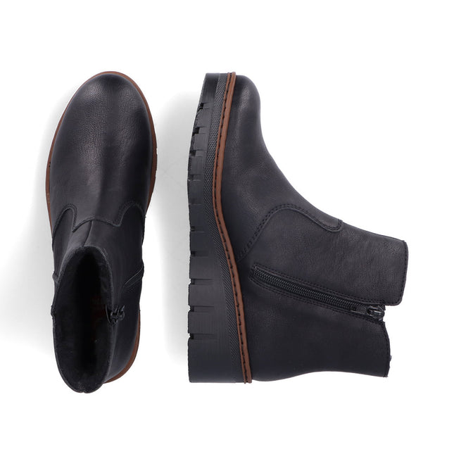 Rieker X9165-00 Black Womens Ankle Boot