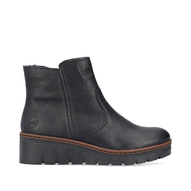 Rieker X9165-00 Black Womens Ankle Boot