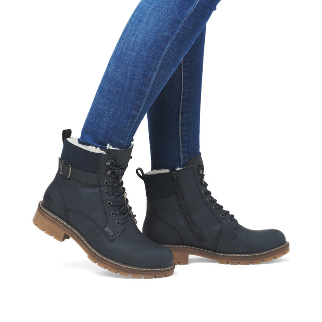 Rieker Y9102-14 Navy Fleece Lined Boot