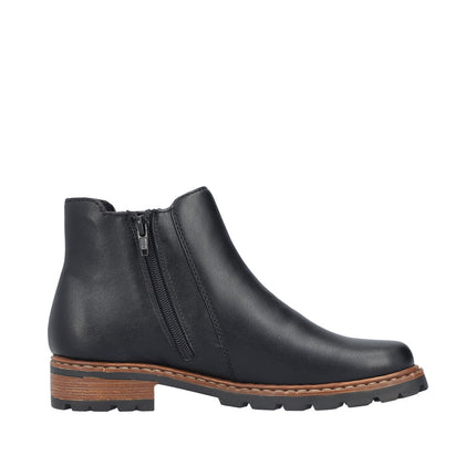 Rieker Z9354-00 Black Ladies Casual Ankle Zip-Up Boots