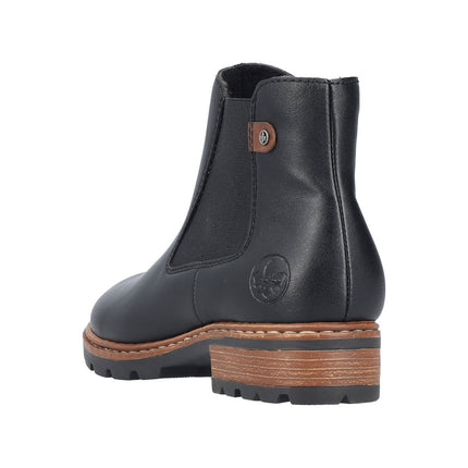 Rieker Z9354-00 Black Ladies Casual Ankle Zip-Up Boots