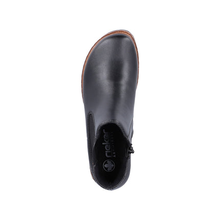 Rieker Z9354-00 Black Ladies Casual Ankle Zip-Up Boots