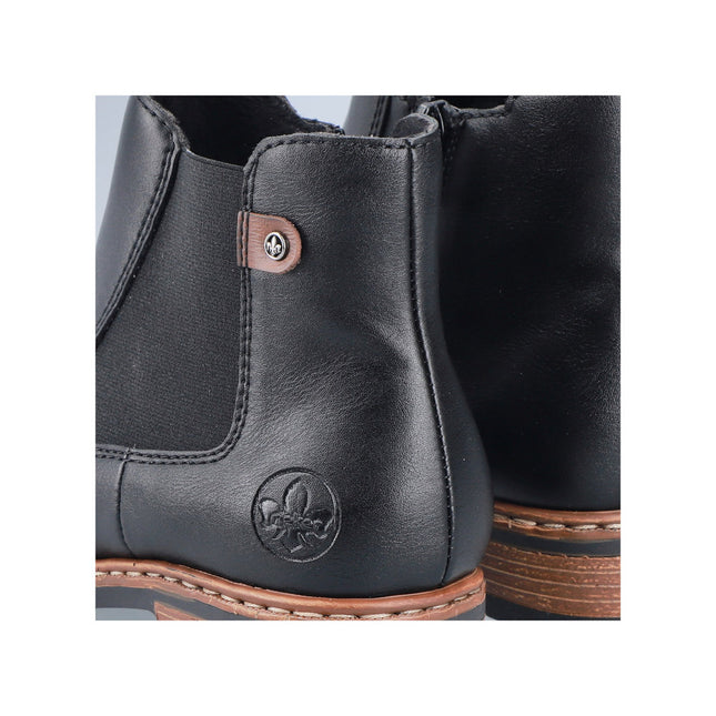Rieker Z9354-00 Black Ladies Casual Ankle Zip-Up Boots