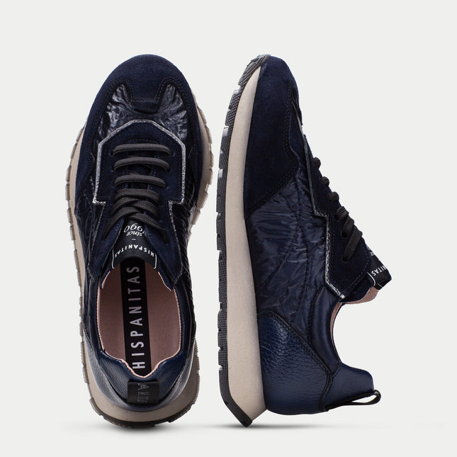 Hispanitas HI254209 Kansas Womens Lace-up Trainer Navy Leather