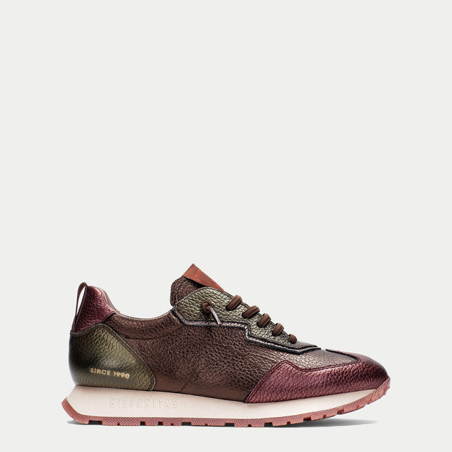 Hispanitas CHI254312 Kansas Womens Lace-up Trainer Wine Leather