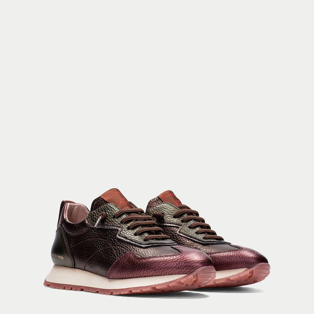 Hispanitas CHI254312 Kansas Womens Lace-up Trainer Wine Leather