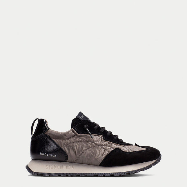 Hispanitas CHI254209 Kansas Womens Lace-up Trainer Black Leather