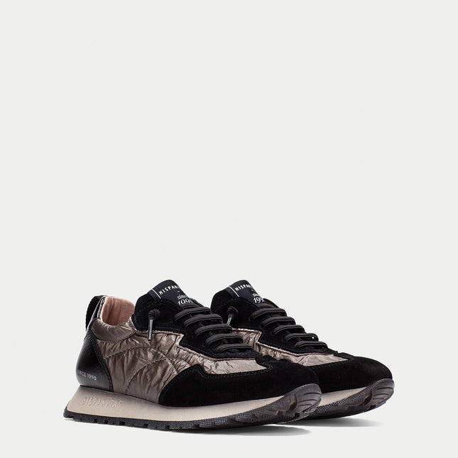 Hispanitas CHI254209 Kansas Womens Lace-up Trainer Black Leather